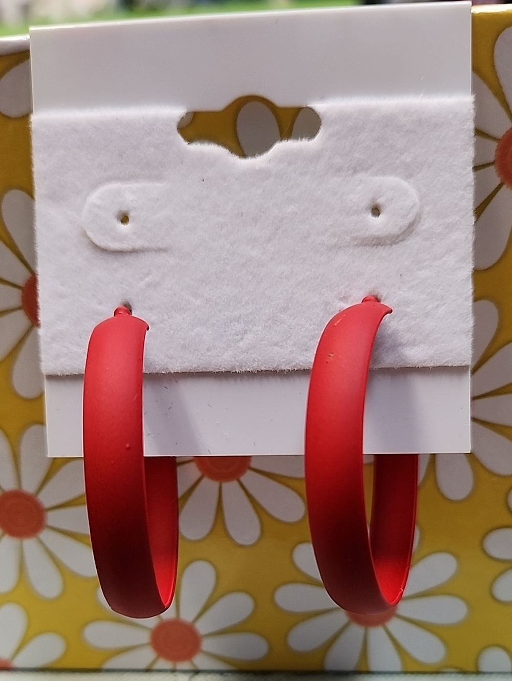 Red Hoop Earrings!